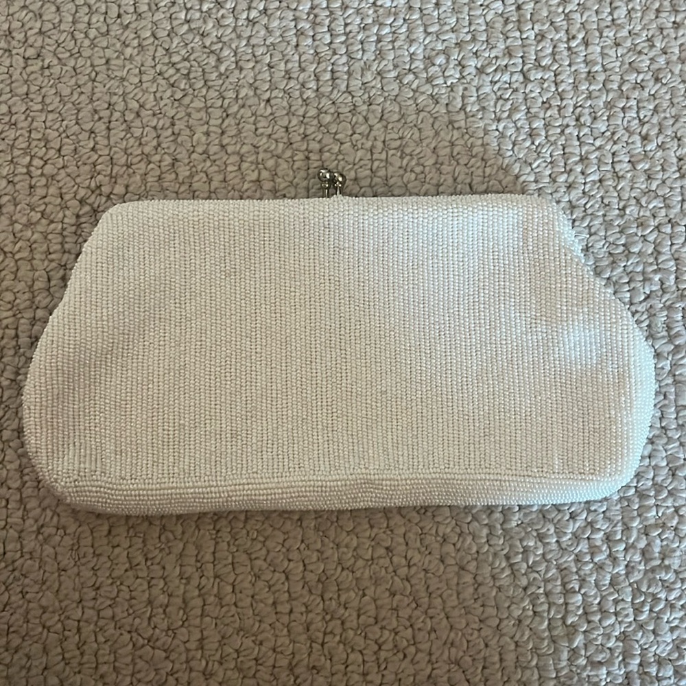 Vintage Beaded White Purse